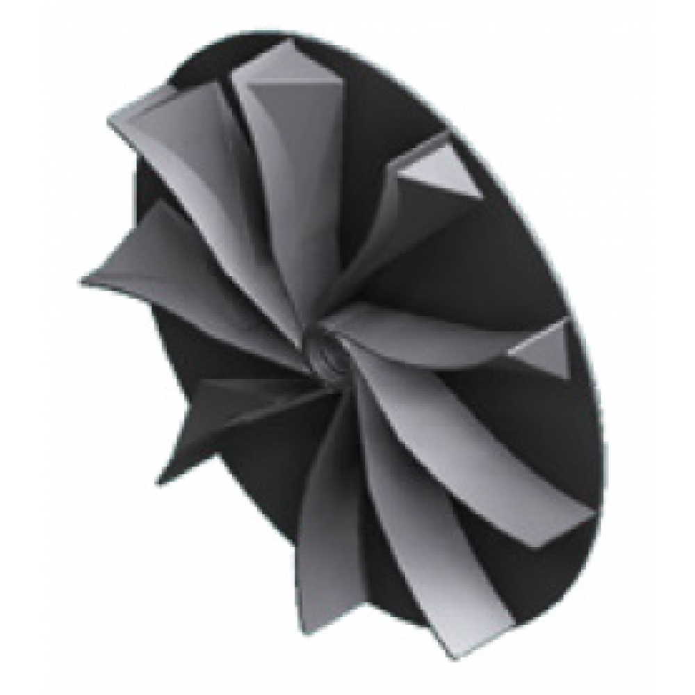 impeller with forward curved blades for material transport