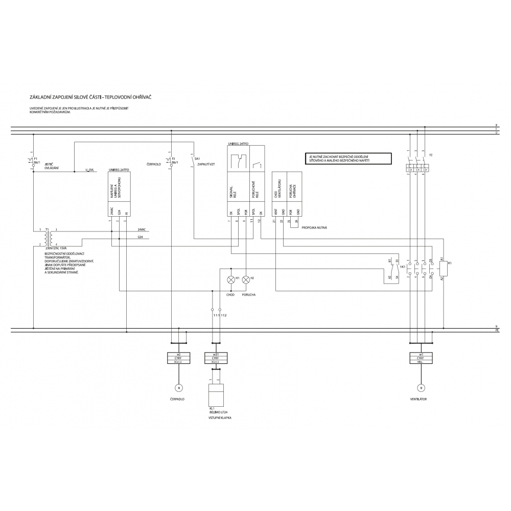 basic wiring of the power part - hot water heater